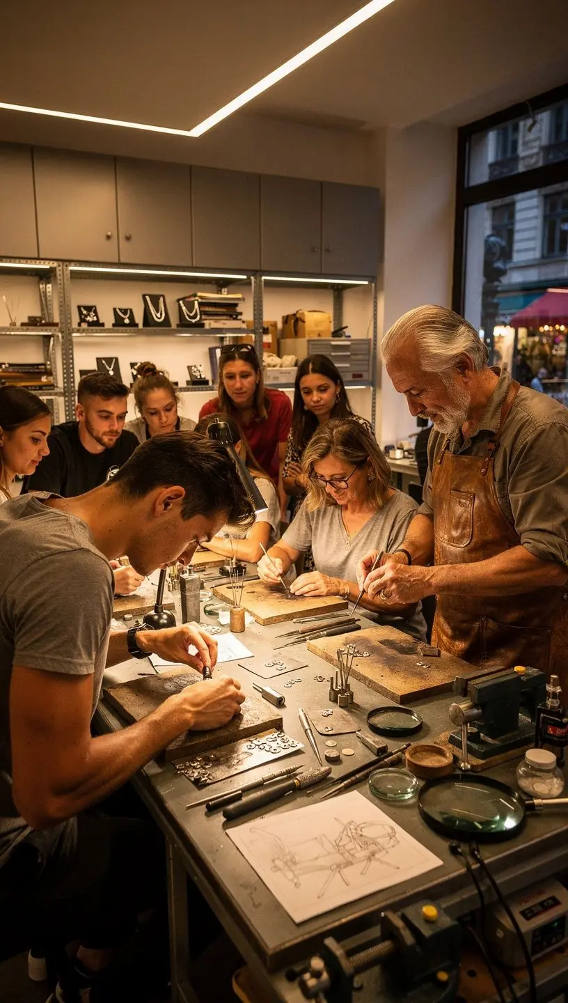 Nahaufnahme von handgefertigten Perlen in verschiedenen Farben.