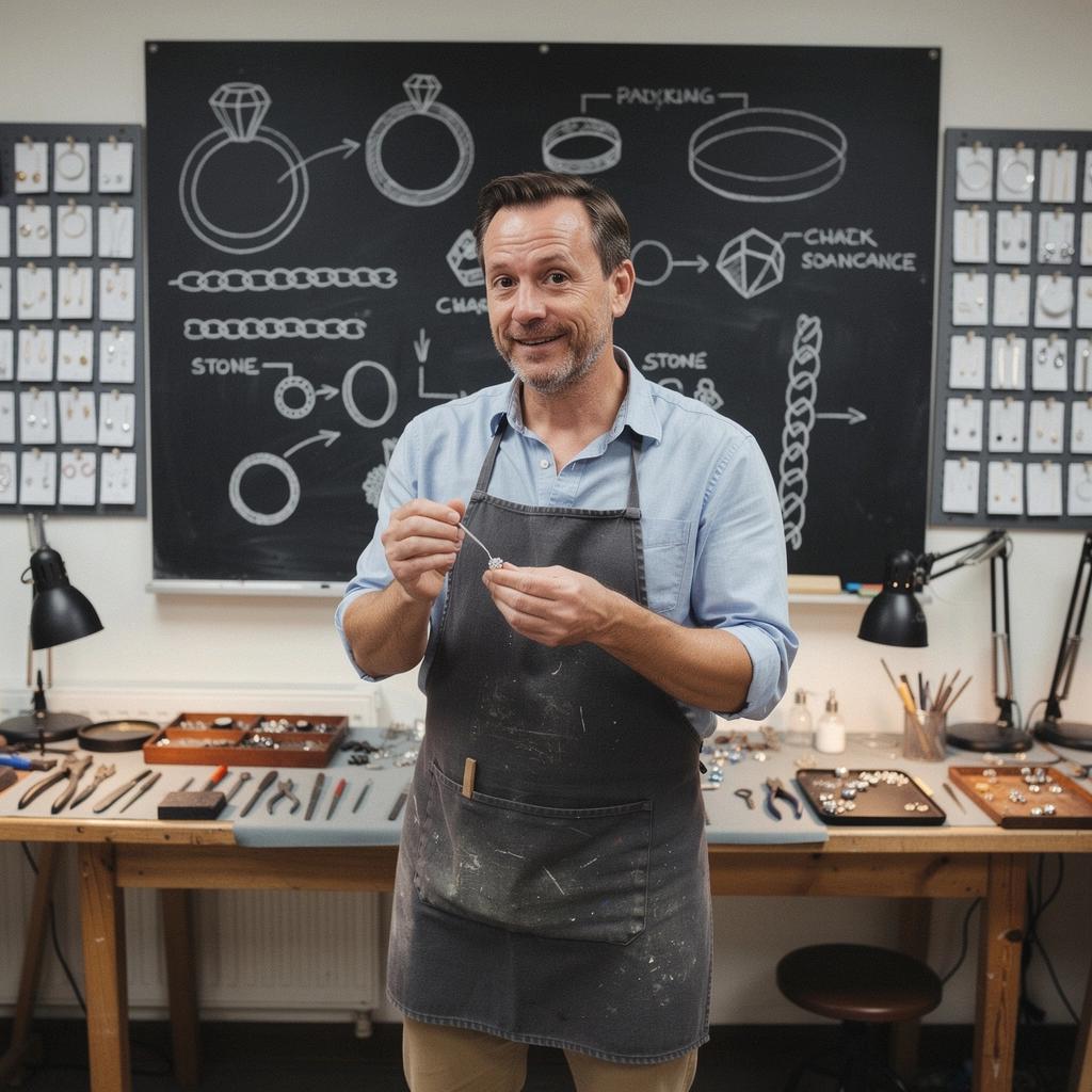 Eine Gruppe von Schülern, die gemeinsam an einem Schmuckprojekt arbeiten.